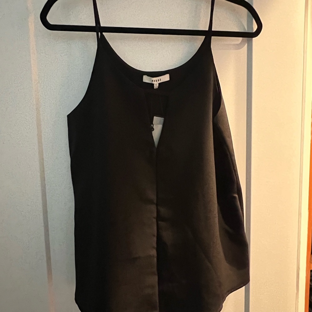 Ro & De Black Cut Out Camisole Top